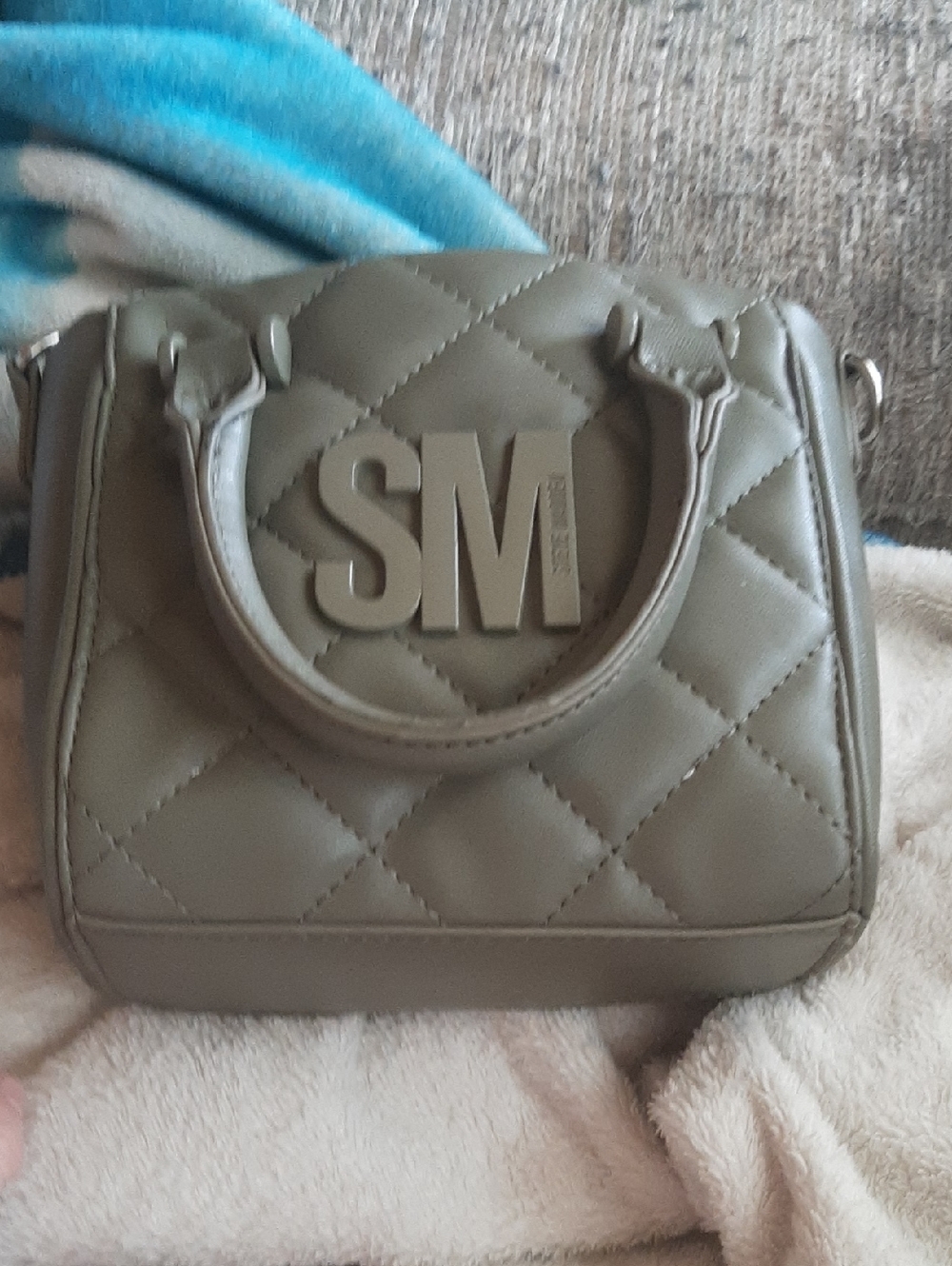 Steve Madden Quilted Olive Mini Satchel